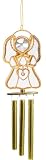 Angel W/ Heart Stained Glass Wind Chime - White