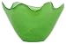 Colorful Recycled Art Glass Small Lime Green Wave Rim Bowl 8"D, 5"H