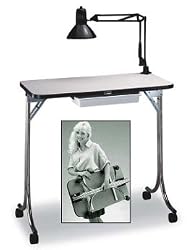 Kayline Manicure Table 401W White with Lamp & Drawer FREE PD1 19 HOLDER POLISH TRAY