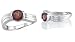 Round Cut Genuine Garnet Ring in Sterling Silver
