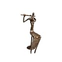 Female Flute Player Figure - Bronze (8")