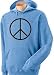Peace Sign Symbol Hoody Sweatshirt - Columbia Blue