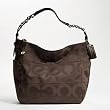 Coach Signature Op Art Tribeca Shoulder Hobo Bag Purse Tote 14128 Brown