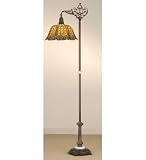 69.5H D&K Shell & Diamond Bridge Arm Floor Lamp