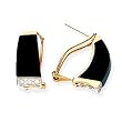 14k Gold, Diamond & Black Onyx Earrings (0.05ctw)