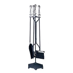 UniFlame 5 Piece Chrome Black Fireset by Uniflame