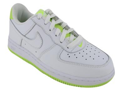 Nike Kids NIKE FORCE 1 (PS) BASKETBALL SHOES 1 (WHITE/VOLT)