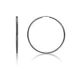 14k White Gold Hollow Hoop Earring (29 mm)