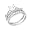 Sterling Silver Engagement 2 Set Ring with Cubic Zirconia - Size: 5-7, 9, 5