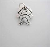 Silver PIG PIGGY CHARM Cartoon Animal Pig