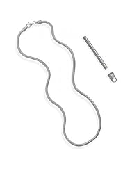 MMA Silver - 18 inch 3mm Snake Story Bead Necklace