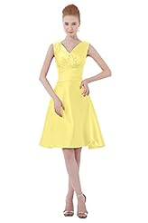 V-neck Taffeta Bridesmaid Dress 