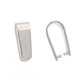 Sterling Silver Sleek 12.5mm Stone Crystal Pinch Pendant Bail (1)