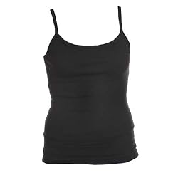 Solid Black Spandex Practice Cami Camisole Top for Girls, Youth Sizes