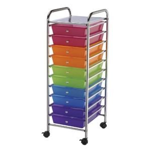 Blue-Hills-Studio-Storage-Cart-with-10-Drawers-13-Inch-by-38-Inch-by-15-1-2-Inch-Multi-Color