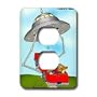 Londons Times Funny Aliens Cartoons - Illegal Abducted Aliens - Light Switch Covers - 2 plug outlet cover