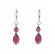 Earrings - E69 - Crystal Rice Drop ~ Amethyst