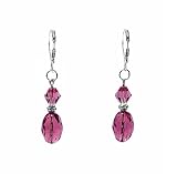Earrings - E69 - Crystal Rice Drop ~ Amethyst