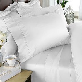Homespell Egyptian Cotton 3 - Pc Duvet Cover 500TC Solid Sateen White (Full).
