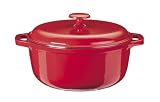  : Innova Color Cast Porcelain Enameled Cast Iron 5-Quart Round Dutch Oven, Red