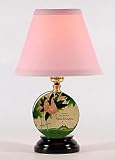 Vintage Small Round Pink Green Powder Tin Table Lamp