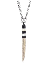 Deanna Hamro Atelier Crystal Golden Shadow Fancy Baguette Spike Claw Necklace