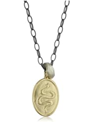 Erica Molinari "Renaissance" 14k Snake with Sword and Sterling Silver Circle Charm Necklace