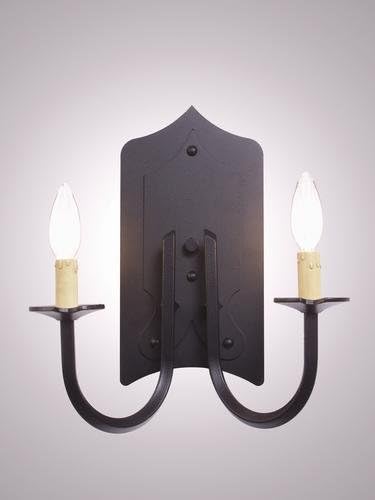 Steel Partners Lighting 2213 Sconce Double St. Regis 60 Wattage, Black Finish
