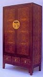 Stunning Brown Wood Wine Rack Armoire