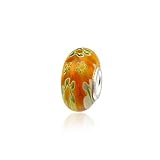 925 Sterling Silver Pandora Style Murano Yellow & Green Glass Bead