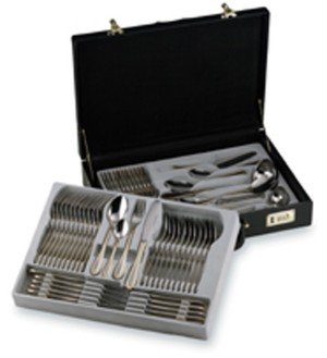 Sterlingcraft  72pc 18/10 Stainless Steel Flatware and Hostess Set with 24K goldplated tri FW72G