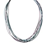 Carolyn Pollack Purple, Black, and Teal Leather Cord Multi Strand Necklace