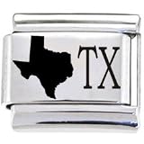 Body Candy Italian Charms Laser Abbreviated - TEXAS