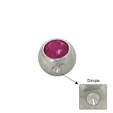 31NTKloFzPL. SL160  Surgical Steel Replacement Dimple Bead (5mm) with Purple Jewel
