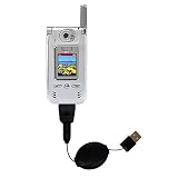 Retractable USB Cable for the LG VX8000 with Power Hot Sync and Charge capabilities - Gomadic Brand w/ TipExchange Technology