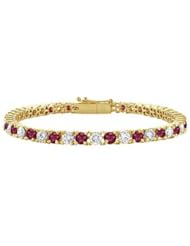 Ruby and Diamond Tennis Bracelet 14K Yellow Gold - 5.00 CT TGW