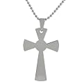 Steel Polished Cross Necklace