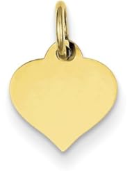 10k Yellow Gold Heart Disc Charm. Metal Wt- 0.28g