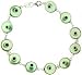 Sterling Silver Evil Eye Bracelet Green Image