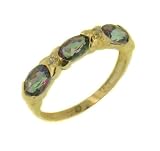 Genuine Mystic Fire Topaz with Diamond Accents and 10k Yellow Gold Ring Size 7