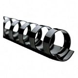 Plastic Binding, 1/4Diameter, 25-Sht Cap, 100/BX, Black (GBC4000020)