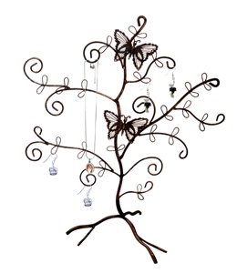 Bronze Butterfly Jewelry Necklace Holder Stand in Metal