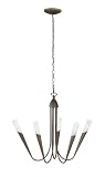 Trio-Leuchten 1170951-24 Krone inklusiv 5x G9/28 W Eco, Ausf&uuml;hrung rostfarbig, Glas alabasterfarbig wei&szlig;