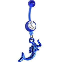 Bioplast Blue Mermaid Dangle Belly Ring
