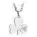 Stainless Steel Shamrock Pendant Necklace - Made in Ireland