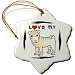 I Love My Chinese Shar Pei - Cream Coat - 3 Inch Snowflake Porcelain Ornament