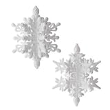 4.5 Dimensional White Iridescent Glitter Snowflake Christmas Ornament