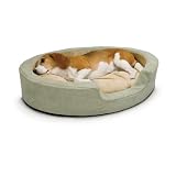 K&H Thermo Oval Snuggly Sleeper, Medium 26 By 20 Inches, Sage