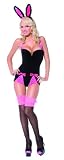 Déguisement lapin sexy noir et rose femme