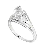 .925 Sterling Silver Engagement Ring, Special Cut Cubic Zirconia Center Stone,Perfect for An Occasion, Comes with Gift Box and Pouch. (CHGR1914)